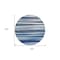 Homeroots 8' Navy Blue Ivory And Gray Round Striped Washable Indoor Outdoor Area Rug 597345 - alternate 7