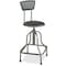 Zoro Select Round Stool with Backrest, Height 22-1/2" to 27"Pewter 6664 - alternate 1