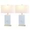 Jonathan Y Chloe 24.5" Modern Coastal Iron/Marbled Ceramic LED Table Lamp with USB Charging Port, Blue/Whi, 2PK JYL1140A-SET2 - alternate 10