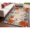 Homeroots 4' X 6' Ivory Blue Orange And Green Floral Indoor Outdoor Area Rug 545022 - alternate 9