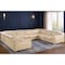 Homeroots Beige Italian Leather Power Reclining U Shaped Eight Piece Corner Sectional With Console 632575 - alternate 1