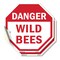 Signmission Danger Wild Bees, 4 inch X 4 inch, Vinyl Decal, 2PK OC-D-2PACK-4-22 - alternate 1