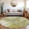 Homeroots 8' Sage Ivory And Brown Round Abstract Washable Indoor Outdoor Area Rug 603625 - alternate 9