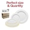 Smarty Had A Party White with Gold Pearl String Round Disposable Plastic Dinnerware Value Set, 240PK 8870-WHGVP-CASE - alternate 10