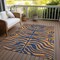 Homeroots 9' X 12' Navy Blue And Pink Animal Print Washable Indoor Outdoor Area Rug 600682 - alternate 8