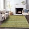 Homeroots 9' X 12' Green Copper And Teal Blue Striped Washable Indoor Outdoor Area Rug 637336 - alternate 9