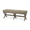 Homeroots 16in Beige And Brown Upholstered Cotton Blend Bench 376185 - alternate 4
