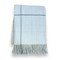 Homeroots 50" X 67" Sky Blue And White Plaid Cotton Blend Woven Throw Blanket with Fringe 633071 - alternate 5