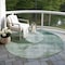 Homeroots 8' Mint Green And Fern Green Round Geometric Washable Indoor Outdoor Area Rug 604943 - alternate 9