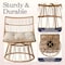 Alaterre Furniture Alaterre Servana Outdoor Swivel Wicker Chair with Cushion Tan Boho Patio Lounger Design 80-OUTD-SERAVA-CH - alternate 7