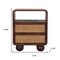 Homeroots 22" Chestnut And Natural Solid Wood Cane Rattan Two Drawer Nightstand 651611 - alternate 9