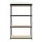 Space Solutions 1000 Riveted Steel Shelving 4-Shelf Unit, 12D x 30W x 48H, Black 22540 - alternate 13