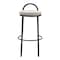 Homeroots Set of Two 30" Beige and Black Chenille and Steel Low Back Bar Height Bar Chairs, 2PK 555725 - alternate 6