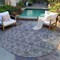 Homeroots 8' Gray Silver And Charcoal Round Floral Washable Indoor Outdoor Area Rug 582274 - alternate 8