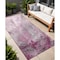 Homeroots 8' Runner Pink Abstract Washable Non Skid Indoor Outdoor Runner Rug 559596 - alternate 1