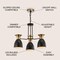 Jonathan Y Edison 20" 3-Light Metal LED Pendant, Black/Brass Gold JYL6137A - alternate 12