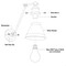Vaxcel Alexis 6 in W Satin Nickel and Matte White Adjustable Swing Arm Wall Lamp with Metal Shade W0399 - alternate 10