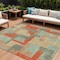Homeroots 8' X 10' Sage Gray And Orange Geometric Washable Indoor Outdoor Area Rug 613232 - alternate 1