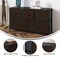 Flash Furniture Harris 5 Drawer Storage Dresser with Black Cast Iron Frame, Brown Wood Top and Brown Easy Pull Engi WX-5L206-MDF-BK-BR-GG - alternate 10