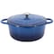 Megachef 6.35 Quart Round Enameled Cast Iron Dutch Oven with Self Basting Lid in Dark Blue MCCI-A28DB - alternate 1