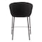 Homeroots 26" Black and Bronze Shearling and Steel Counter Height Bar Chair 555755 - alternate 9