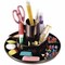 Universal Rotary Desk Organizer, 11 Compartments, Plastic, 8.75 in. Diameter x 5.38 in. h, Black UNV08151 - alternate 1