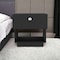 Homeroots 20" Black Wood One Drawer Nightstand 543689 - alternate 6