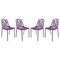 Leisuremod Modern Devon Aluminum Chair, Purple, 4PK DC23PU4 - alternate 1