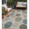 Homeroots 5' X 8' Khaki Fern Green And Teal Blue Geometric Washable Indoor Outdoor Area Rug 630580 - alternate 1
