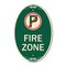 Signmission Fire Zone No Parking Symbol, 12 In X 18 In Architectural Oval, Heavy Gauge Aluminum A-OV-G-1218-23972 - alternate 1
