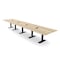 Skutchi Designs 18ft Rectangular Conference Table With Power | Harmony Series | 18 Person Meeting Room Table HAR-REC-48x216-T.BK-K525-EBLK - alternate 1
