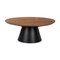 Homeroots 40" Brown and Black Solid Wood and Iron Round Pedestal Coffee Table 597053 - alternate 9