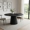 Homeroots 60" Black Solid Wood Pedestal Base Round Top Dining Table 721069 - alternate 6
