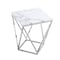 Homeroots 22" Silver Metallic And White Stone Square End Table 543887 - alternate 8