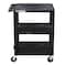 Luxor Utility Cart with Lipped Plastic Shelves, Polyethylene, 400 lb Load Capacity, 3 Shelves, 24 in L HE34-B - alternate 15