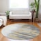Homeroots 8' Gray Charcoal And Tan Round Abstract Washable Indoor Outdoor Area Rug 601214 - alternate 9