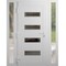Vdomdoors Front Exterior Prehung Metal-Plastic Door, Manux 8113 White Silk, 2 Side Sidelite Transoms, Office MANUX8113EXD-WS-W12+36+12xH80-RH - alternate 1