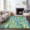 Homeroots 3' X 5' Teal Blue Green And Ivory Geometric Washable Indoor Outdoor Area Rug 598304 - alternate 9