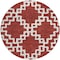 Homeroots 8' Brick Red And Ivory Round Geometric Washable Indoor Outdoor Area Rug 593740 - alternate 7