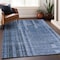 Homeroots 3' X 5' Navy Blue And Gray Striped Washable Indoor Outdoor Area Rug 602791 - alternate 9