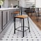 Flash Furniture HERCULES Black Ladder Back Metal Restaurant Counter Stool - Natural Wood Seat XU-DG697BLAD-24-NATW-GG - alternate 10