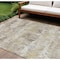 Homeroots 10' X 14' Ivory And Taupe Striped Washable Indoor Outdoor Area Rug 609551 - alternate 1