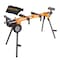 Powertec Portable Miter Saw Stand w/ 330lb Load Capacity, 8in Wheels & 3-Prong Tripple Outlets, Folding Design MT4000BN - alternate 1