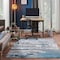 World Rug Gallery Distressed Abstract Watercolor Area Rug 6 ft 6 in x 6 ft 6 in Square Blue 928BLUE6SQ - alternate 4