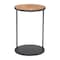 Homeroots 25" Brown and Black Wood and Iron Round Pedestal End Table 632663 - alternate 9