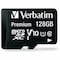 Verbatim 128GB Premium microSDXC Memory Card with Adapter, UHSI Class 10, Blue VER44085 - alternate 1