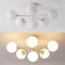 Jonathan Y Olivier Parisian 24" 6-Light Globe Modern Industrial Iron Bistro LED Semi Flush Mount, Almond JYL9542C - alternate 11