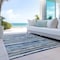 Homeroots 3' X 5' Navy Blue Beige And Ivory Striped Washable Indoor Outdoor Area Rug 598908 - alternate 9