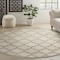Homeroots 8' Cream Round Geometric Indoor Outdoor Area Rug 572804 - alternate 9
