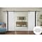 Sartodoors Sturdy Double Barn Door with, Planum 0040 White Silk with Black Glass, 13FT Rail Hangers Heavy Set,  PLANUM0040DB-WS-84 - alternate 1